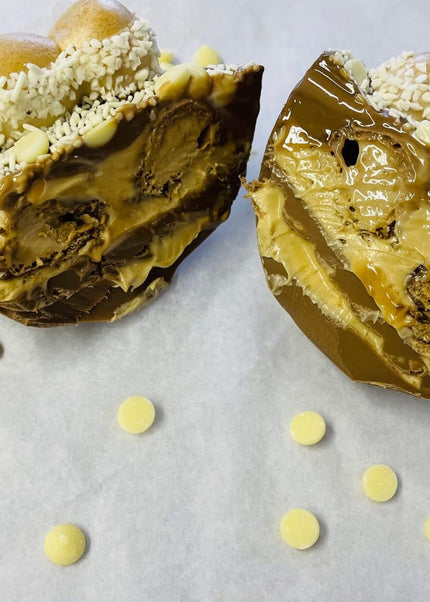 White Hazelnut Filled Milk Chocolate Egg Half