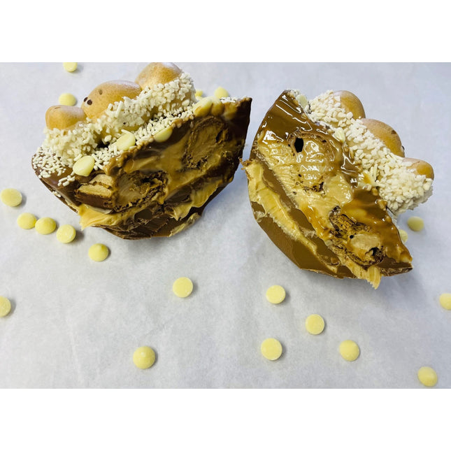 White Hazelnut Filled Milk Chocolate Egg Half