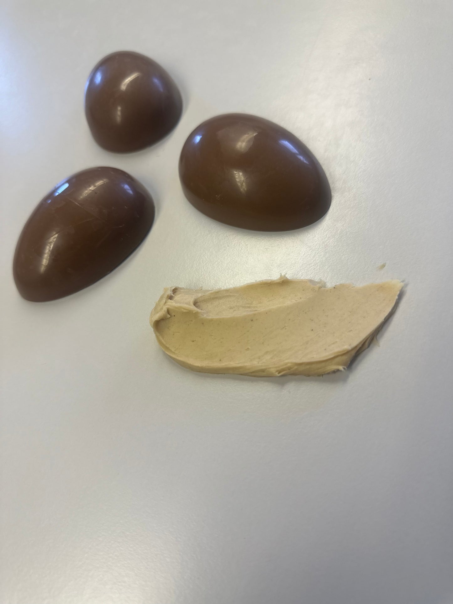 White Chocolate Hazelnut Filled Egg Half