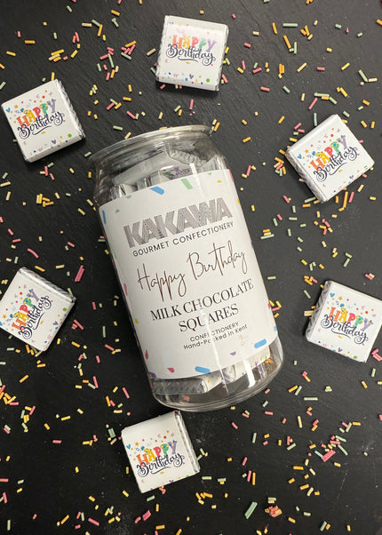 Happy Birthday Milk Chocolate Squares