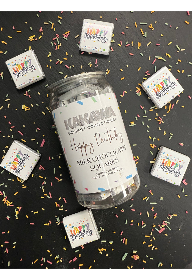 Happy Birthday Milk Chocolate Squares