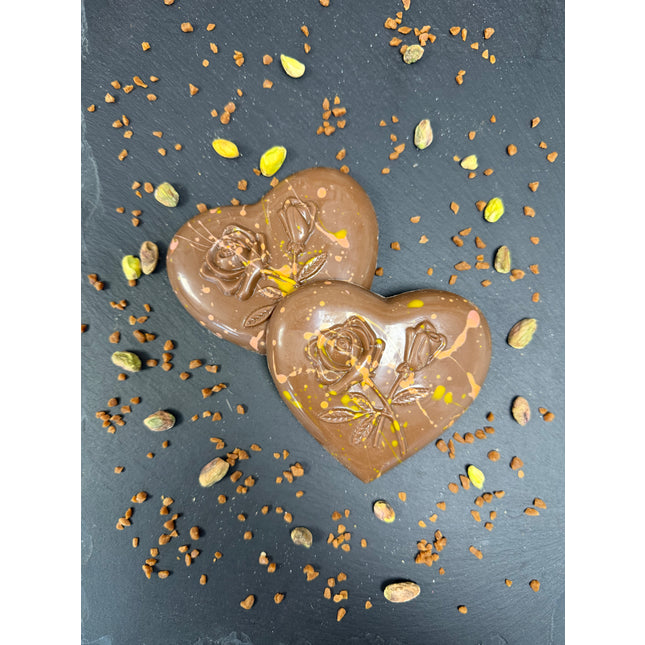 Pistachio & Caramel Filled Heart Duo