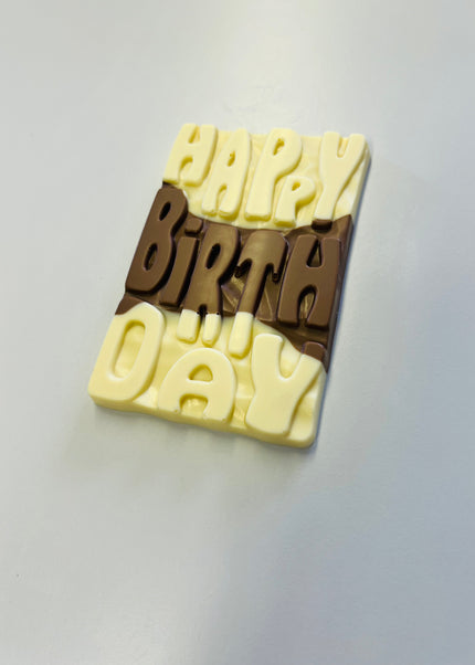 Happy Birthday Bar - Milk & White Chocolate