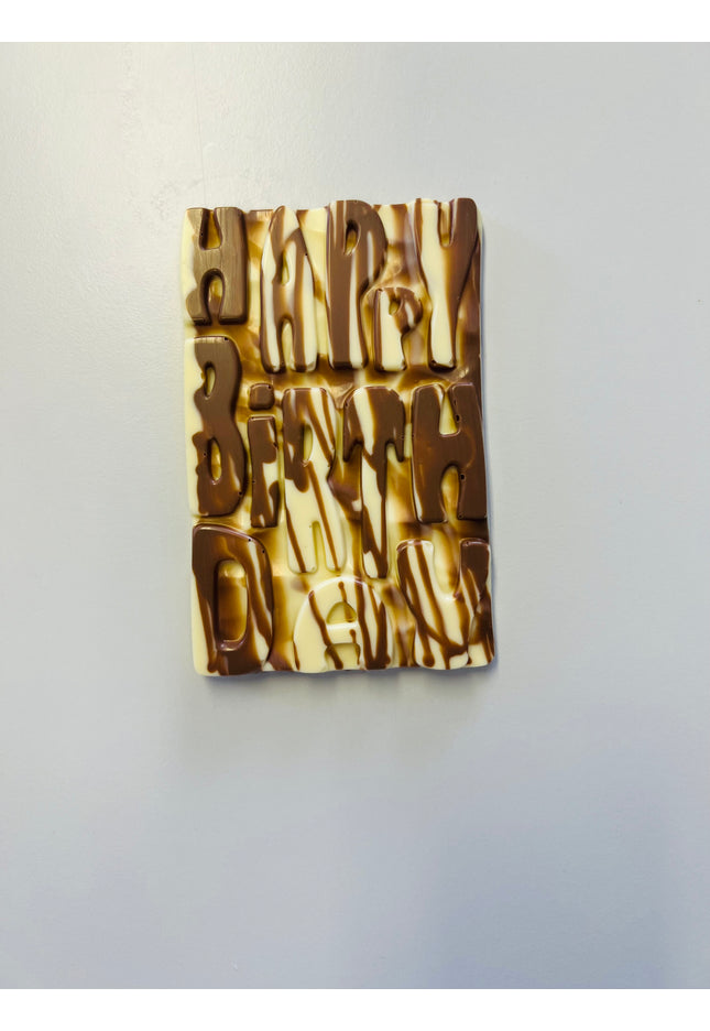 Happy Birthday Bar - Milk on White Chocolate