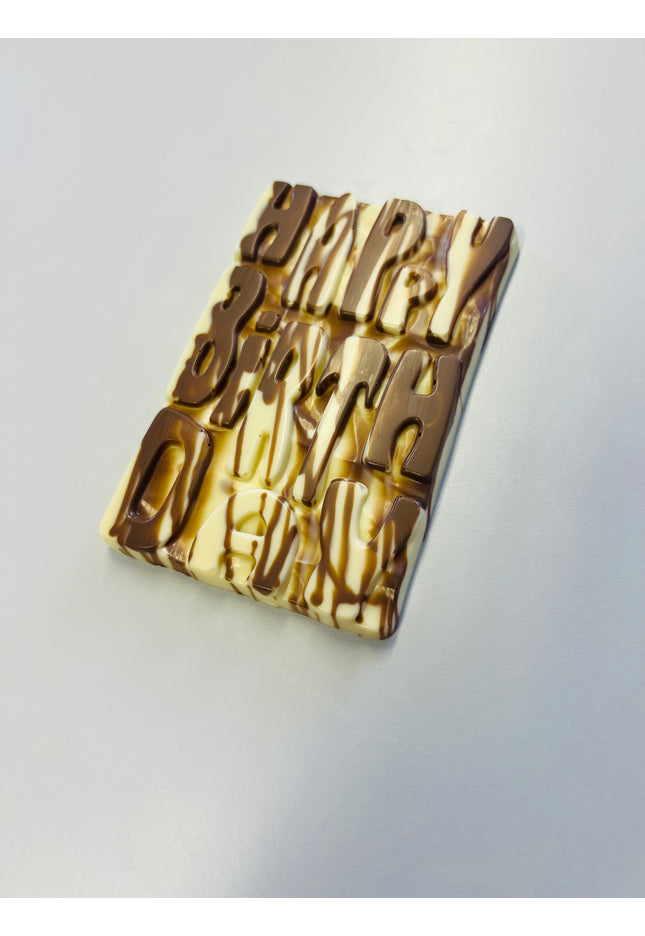 Happy Birthday Bar - Milk on White Chocolate