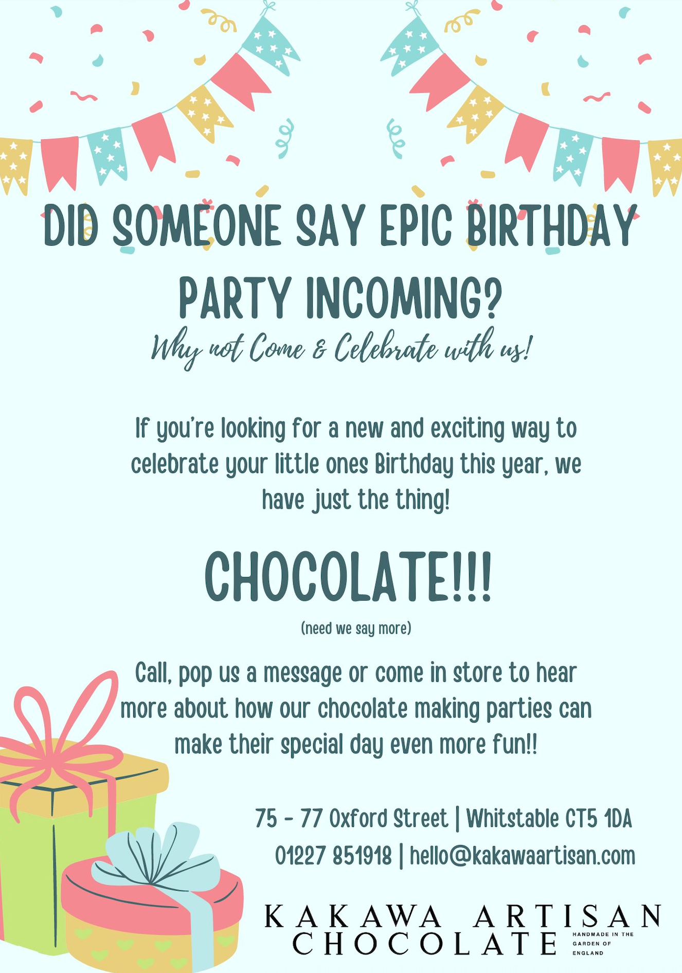 Children's Parties  - up to 16 years