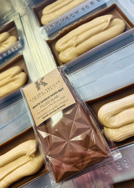 White Choco Hazelnut Filled Slab