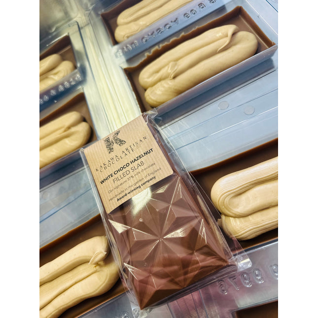 White Choco Hazelnut Filled Slab