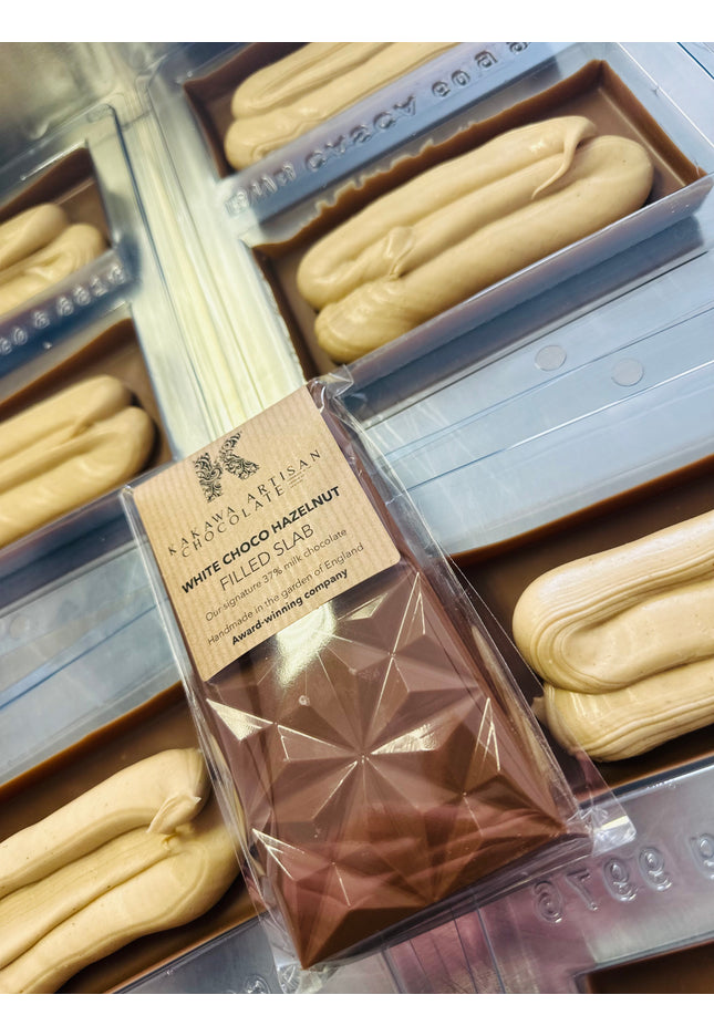 White Choco Hazelnut Filled Slab
